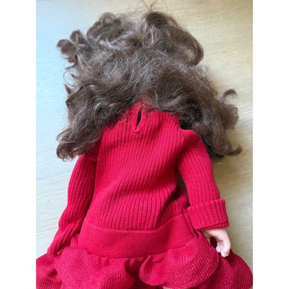 MSPCI 18 Inch Brunette Doll Red Knit Sweater Dress GS 152 TS16 Soft Body Vintage